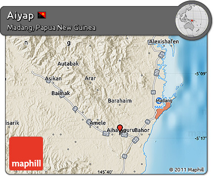 Shaded Relief Map of Aiyap