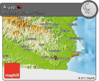 Physical Panoramic Map of Aiyap