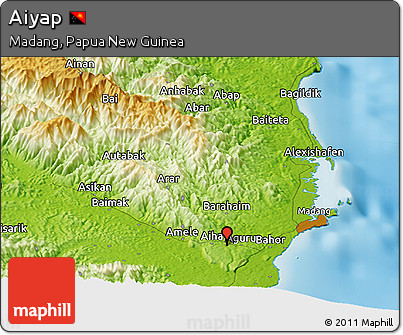 Physical Panoramic Map of Aiyap