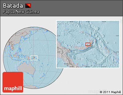 Gray Location Map of Batada, hill shading
