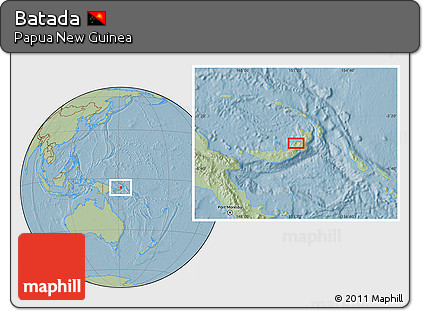 Savanna Style Location Map of Batada, hill shading