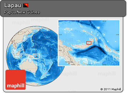 Shaded Relief Location Map of Lapau