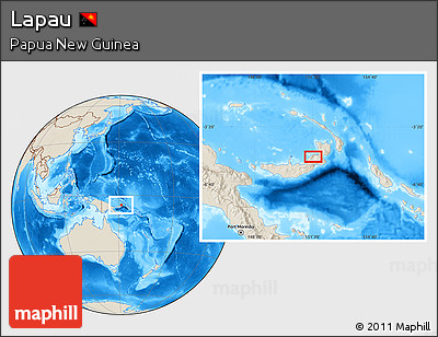 Shaded Relief Location Map of Lapau