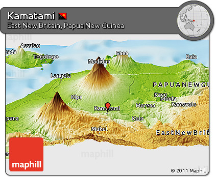 Physical Panoramic Map of Kamatami