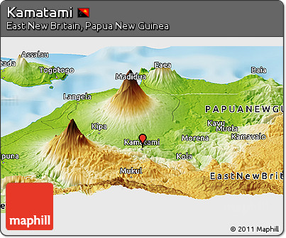 Physical Panoramic Map of Kamatami