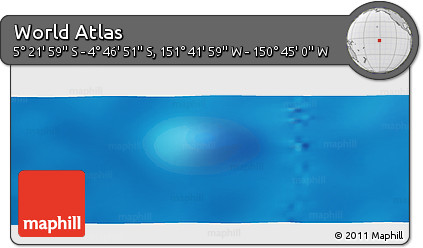 Physical Panoramic Map of the Area around 5° 4' 25" S, 151° 13' 29" W