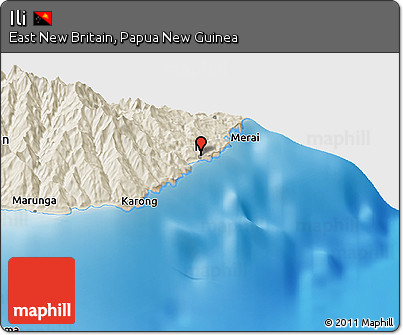 Shaded Relief Panoramic Map of Ili