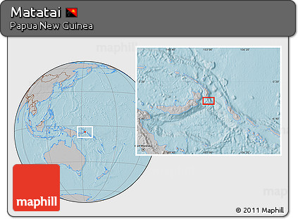 Gray Location Map of Matatai, hill shading