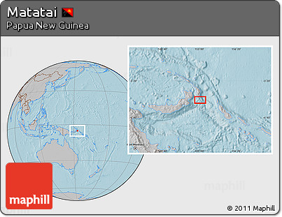 Gray Location Map of Matatai, hill shading