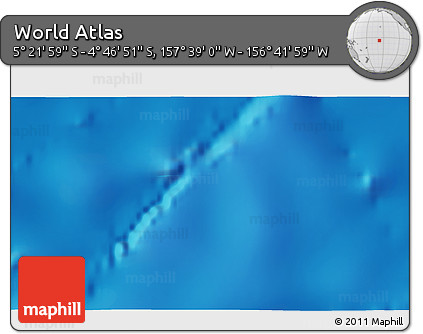 Physical 3D Map of the Area around 5° 4' 25" S, 157° 10' 30" W