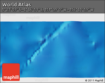 Physical 3D Map of the Area around 5° 4' 25" S, 157° 10' 30" W