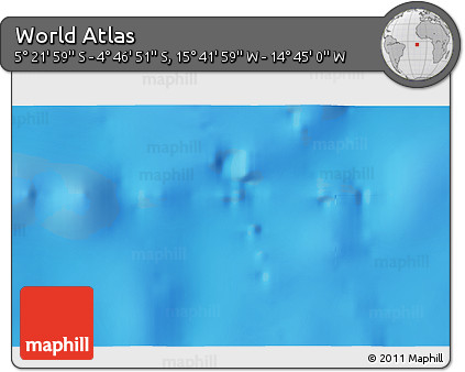 Physical 3D Map of the Area around 5° 4' 25" S, 15° 13' 29" W