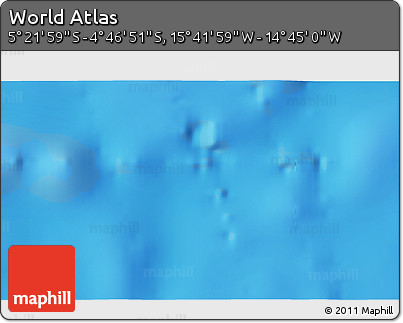Physical 3D Map of the Area around 5° 4' 25" S, 15° 13' 29" W