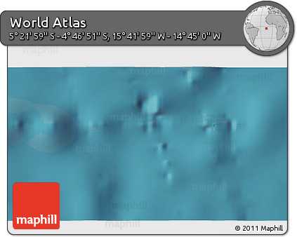 Satellite 3D Map of the Area around 5° 4' 25" S, 15° 13' 29" W