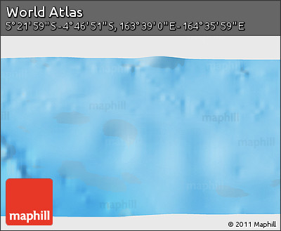 Physical 3D Map of the Area around 5° 4' 25" S, 164° 7' 30" E