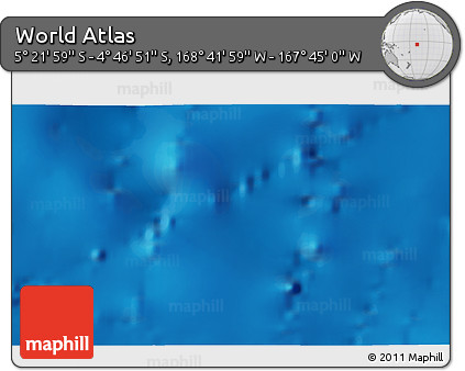 Physical 3D Map of the Area around 5° 4' 25" S, 168° 13' 29" W