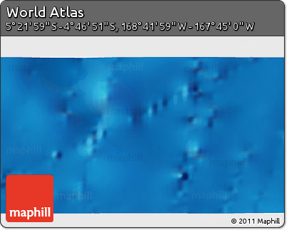 Physical 3D Map of the Area around 5° 4' 25" S, 168° 13' 29" W