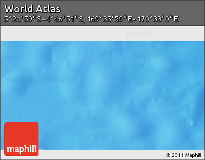 Physical 3D Map of the Area around 5° 4' 25" S, 170° 4' 29" E