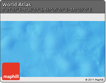 Physical 3D Map of the Area around 5° 4' 25" S, 170° 4' 29" E