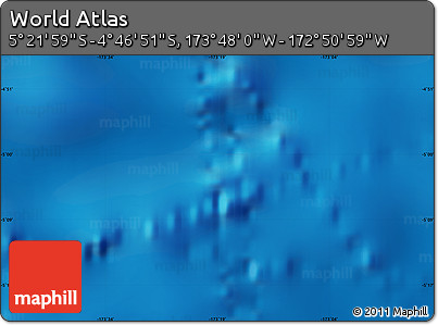 Physical Map of the Area around 5° 4' 25" S, 173° 19' 29" W