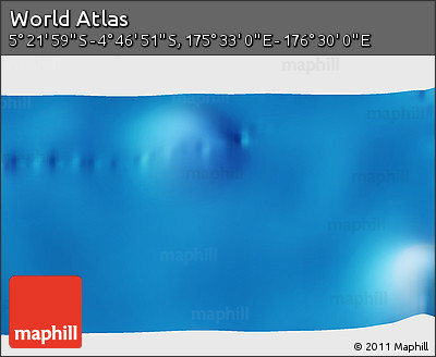 Physical 3D Map of the Area around 5° 4' 25" S, 176° 1' 30" E