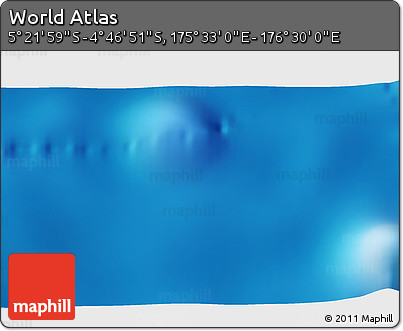 Physical 3D Map of the Area around 5° 4' 25" S, 176° 1' 30" E
