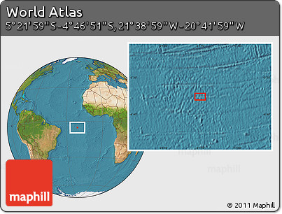 Satellite Location Map of the Area around 5° 4' 25" S, 21° 10' 29" W