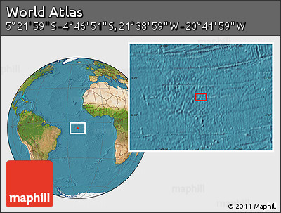 Satellite Location Map of the Area around 5° 4' 25" S, 21° 10' 29" W