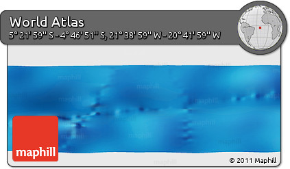 Physical Panoramic Map of the Area around 5° 4' 25" S, 21° 10' 29" W