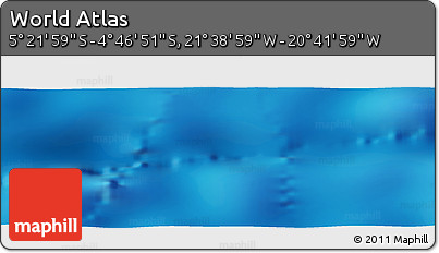 Physical Panoramic Map of the Area around 5° 4' 25" S, 21° 10' 29" W