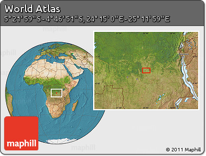 Satellite Location Map of the Area around 5° 4' 25" S, 24° 43' 30" E
