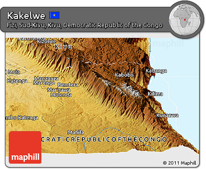 Physical Panoramic Map of Kakelwe