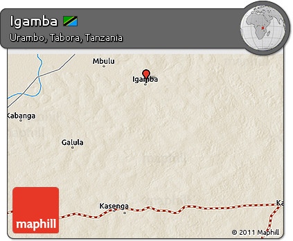 Shaded Relief 3D Map of Igamba