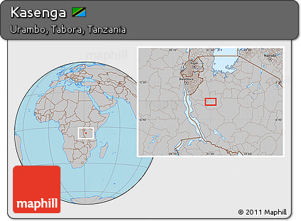 Gray Location Map of Kasenga