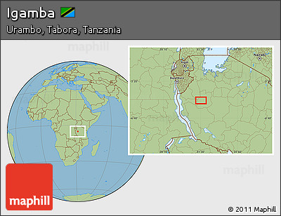 Savanna Style Location Map of Igamba