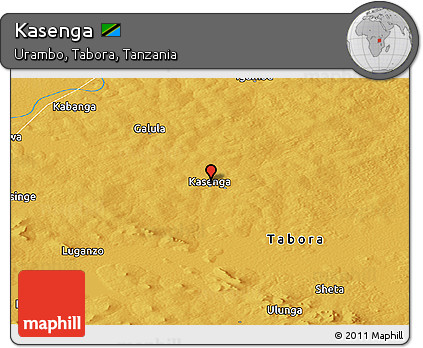 Physical Panoramic Map of Kasenga