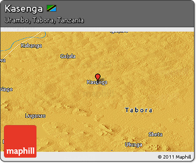 Physical Panoramic Map of Kasenga