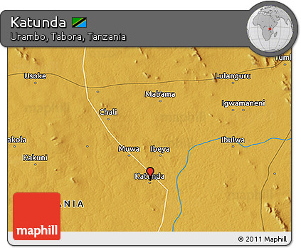 Physical 3D Map of Katunda