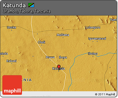 Physical 3D Map of Katunda