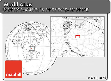 Blank Location Map of the Area around 5° 4' 25" S, 32° 22' 30" E