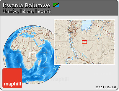 Shaded Relief Location Map of Itwanla Balumwe