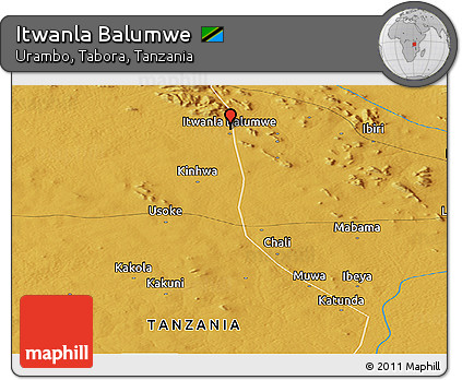 Physical Panoramic Map of Itwanla Balumwe