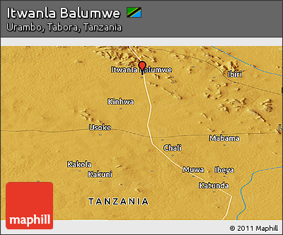 Physical Panoramic Map of Itwanla Balumwe