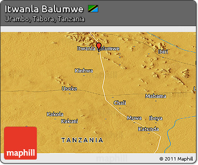 Physical Panoramic Map of Itwanla Balumwe