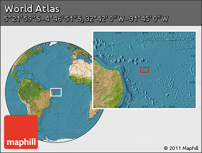 Satellite Location Map of the Area around 5° 4' 25" S, 32° 13' 30" W