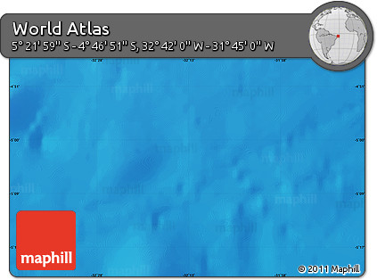 Physical Map of the Area around 5° 4' 25" S, 32° 13' 30" W