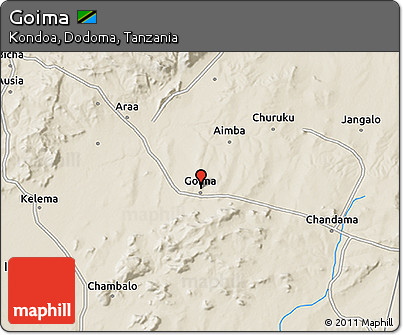 Shaded Relief 3D Map of Goima
