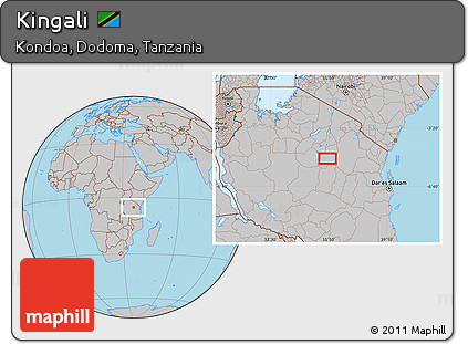 Gray Location Map of Kingali