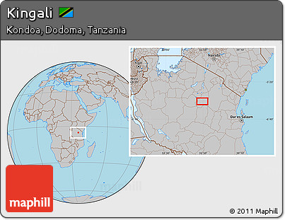 Gray Location Map of Kingali