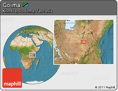 Satellite Location Map of Goima